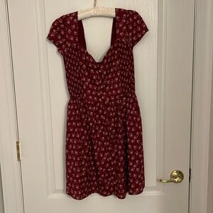 Burgundy flowered dress